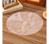 FAWFCJD Round Placemats 6pcs Round Dining Table Mats Heat Resistant Waterproof Kitchen Place Mats Non-Slip Washable Coffee Mats PVC Place Mats Dining Table Runner For Kitchen Dining Table(Rose Gold)