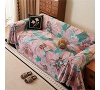 FAWFCJD Sofa Cover With Tassels 2/3/4 Seater Sofa Blanket Cotton Blanket Soft Throws Floral Pattern Couch Protector For Sofa Bed Settees Armchairs, Livingroom, Multi-Purpose Throw(180X180cm)