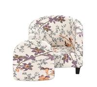 FAWFCJD Stretch Tub Chair Covers With Cushion Cover Printed Bucket Soft Club Removable Washable Armchair Slipcovers Furniture Protector For Dining Living Room Cafe Bar Office Reception
