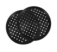 Fawiwpse 2Pc 10-Inch Perforated Pizza Pan Carbon Steel Non-Stick Coating Easy to Clean Pizza Pan