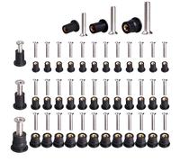 Fawiwpse 36 Pairs Neoprene Well Nuts With Stainless Steel Screw M5/M6 Brass Copper Bolts Well Nut Kit