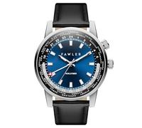 Fawler by Trendhim | World-time GMT Watch | for Men | Silver-Colored | GMT World Timer | Water Resistant up to 10 ATM | Danish Design