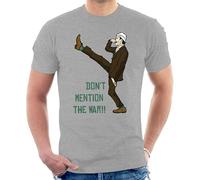 Fawlty Towers 'Don't Mention The War' Men's T-Shirt (UK, Alpha, L, Regular, Regular, Heather Grey)
