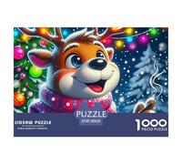 Fawn 1000 Pieces Portable Jigsaw Puzzle Animal Age 3+ Cool Collage Effect, Fun Details, Educational, Challenging 38x26cm/1000pcs