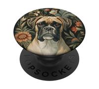 Fawn Boxer Dog Vintage William Morris Style PopSockets Adhesive PopGrip