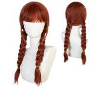 Fawn Brown Braids Wig with Bangs, for Wednesday Season 2 Agnes DeMille Costume Accessory, Gothic Halloween Brown Braided Wig Accessories, Perfect for Cosplay & Halloween Party Dress Up