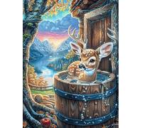 Fawn by Barrel 300-piece Jigsaw Puzzle Set Fantasy Animal Plant For Adults Teens 14+ Logic Skill Indoor Game Family Game Night Summer Recycled Cardboard 300 PCS