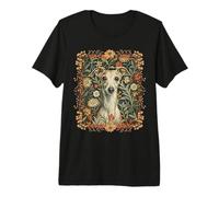 Fawn Cream Italian Greyhound in Cottage Garden Premium T-Shirt
