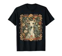 Fawn Cream Italian Greyhound in Cottage Garden T-Shirt