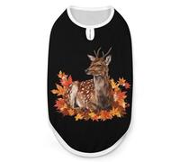Fawn-Deer Maple Leaf Dog Shirts Pullover Pet Vest T-shirts for Small Medium Dogs & Cats
