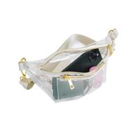 FAWN DESIGN The Fawny Pack, Quilted Fanny Pack for Women, Crossbody Bag with 2 Pockets, 6 Interior Card Slots and Adjustable Nylon Strap, Clear, 12" L x 6" H x 4" D, Fawny Pack