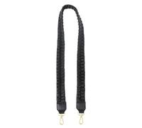 FAWN DESIGN The Fishtail Braid Strap for Crossbody Bag, Faux Leather Purse Strap, Braided Bag Strap Replacement, Black, 45" long, 1.5" wide, Minimalist