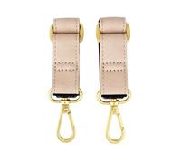 FAWN DESIGN The Stroller Hooks 2 Pack, Stroller Clips for Stroller Caddy with Faux Leather Stroller Straps and Bag Hooks, Fit Most Strollers, 4.5x1x1 inches, Beige