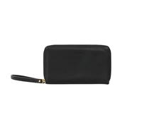 FAWN DESIGN The Wallet, Faux Leather Womens Wallet with Coin Pocket, ID and Credit Card Holder, Minimalist Wallet Women, Zipper Wallet with Wristlet Strap, 6.75 x 4 x 1 inches, Black, Minimalist