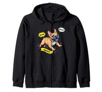 Fawn French Bulldog Pop Art Comic Illustration Zip Hoodie