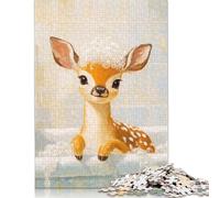 Fawn in A Bubble Bath Jigsaw Puzzles Puzzle for Adults Kids. 1000 Pieces Great Gifts Challenge Toy Educational Game Home Decoration for Adults& Kids Age 14 Years Up 1000pcs (40x28cm)