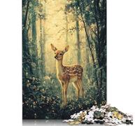 Fawn in A Sunlit Forest Puzzles 1000 Pieces Wooden Puzzles for Adults & Teenager Learning Educational Toys 1000pcs (75x50cm)