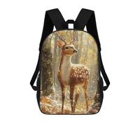 Fawn in Winter Forest Backpack, 3D Printed School Bag, School Lunch Bag, Travel Backpack, Friends Backpack, School Backpack for Girls And Boys 17inch