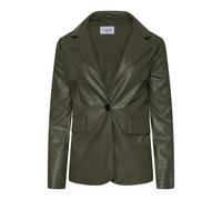 Fawn Nikki Faux Leather Blazer in Olive - 10 - Olive
