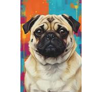 Fawn Pug Journal: Artistic Dog Portrait Notebook for Pet Owners, 120 Lined Pages, Charming Pug Lover Gift, Elegant Canine Illustration Cover