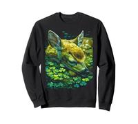 Fawn Shamrocks Forest St Patricks Day Forestcore Aesthetic Sweatshirt