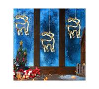 (Fawns) 3 Pack Christmas Indoor Window Light Decoration - Warm White Backdrop String Lights for Outdoor Indoor Home Bedroom Wedding Party Holiday Wall
