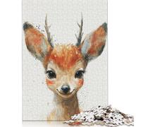 Fawns Innocent Gaze Jigsaw Puzzles Puzzles for Adults Kids. 1000 Pieces Whimsical Challenge Toy Educational Game Home Decoration for Educational Games Gifts 1000pcs (38x26cm)