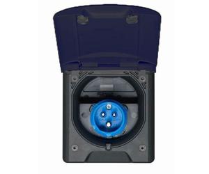 FAWO BLACK 240V 16A MAINS INLET / MAGNETIC LID caravan motorhome camper hook up