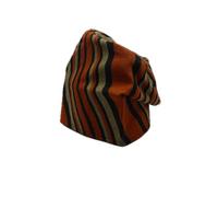 FAWZAN Handmade Yoruba ASO-Oke Gobi Cap - Traditional African Men’s Hat | Authentic Nigerian Agbada & Kaftan Cap | Cultural Wedding & Party Headwear (UK, Alpha, L, Orange & Black/Gold Striped)