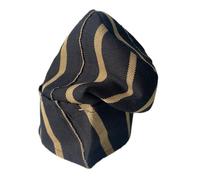 FAWZAN Handmade Yoruba ASO-Oke Gobi Cap - Traditional African Men’s Hat | Authentic Nigerian Agbada & Kaftan Cap | Cultural Wedding & Party Headwear (UK, Alpha, M, Black & Gold)