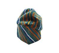 FAWZAN Handmade Yoruba ASO-Oke Gobi Cap - Traditional African Men’s Hat | Authentic Nigerian Agbada & Kaftan Cap | Cultural Wedding & Party Headwear (UK, Alpha, M, Teal Multi-Colour Striped)