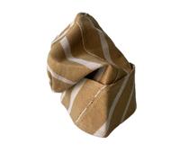 FAWZAN Handmade Yoruba ASO-Oke Gobi Cap - Traditional African Men’s Hat | Authentic Nigerian Agbada & Kaftan Cap | Cultural Wedding & Party Headwear (UK, Numeric, 7 3/8, Light Brown & White)