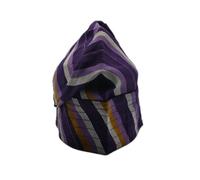 FAWZAN Handmade Yoruba ASO-Oke Gobi Cap - Traditional African Men’s Hat | Authentic Nigerian Agbada & Kaftan Cap | Cultural Wedding & Party Headwear (UK, Alpha, S, Purple Gold Stripe)