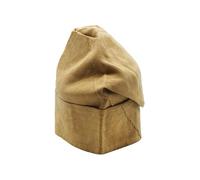 FAWZAN Handmade Yoruba Multi-Stitch Base ASO-Oke Gobi Cap - Traditional Nigerian Men’s Hat for Agbada, Kaftan, Weddings & Parties (UK, Alpha, S, Brown)