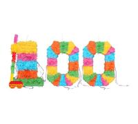 Fax Potato Pinata Set with Stick & Blindfold - 100th Birthday/Anniversary - Rainbow