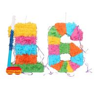 Fax Potato 16th Birthday Pinata Set with Stick & Blindfold - Blue Stick - Mexican Kids Girls Boys Birthday Large Party Parties Games Decorations Kit