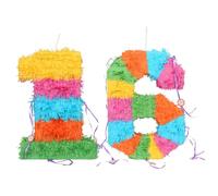 Fax Potato 16th Birthday Pop-Out Piñata with Blindfold - Fillable Colorful Rainbow Pinata Lightweight Cardboard Party Decoration Pack Game Set for Birthdays, Anniversary