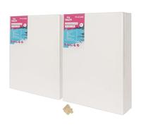 Fax Potato 30cm x 40cm Framed Canvas - 10x Large 1.5cm Pre-Stretched Canvases with Wedges 100% Cotton Triple Primed Acid Free 280GSM Medium Grain Artist Board Blank Canvas for Painting, Acrylic, Oil