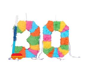 Fax Potato 30th Birthday Piñata Set with Blue Stick & Blindfold - Multicoloured Fillable Birthday Party Decoration, Sweet Holder Game, Kids & Adults Celebration Supplies, Wedding, Anniversary