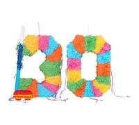 Fax Potato 30th Birthday Pinata Set with Stick & Blindfold - Blue Stick Fax Potato Multicolor
