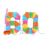 Fax Potato 60th Birthday Piñata Set with Pink Stick & Blindfold - Multicoloured Fillable Birthday Party Decoration, Sweet Holder Game, Kids & Adults Celebration Supplies, Wedding, Anniversary