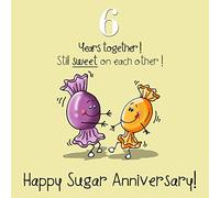 Fax Potato 6th Wedding Anniversary Card, Sugar Anniversary, Still Sweet Together, Humorous Design for Couples