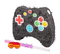 Fax Potato Game Controller Pinata, Pink Buster Stick and Blindfold Set (W50 x D10 x H41cm) Fill Your Own Kids Large Party Supplies Themed Birthday Fun Decoration Pinata for Kids Parties & Games
