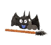 Fax Potato Halloween Bat Pinata, Stick and Blindfold - Black Bat Scary Halloween Pinata Birthday Spooky Trick or Treat Celebration Hanging Party Decoration Creepy Easy to Fill