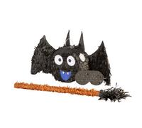 Fax Potato Halloween Bat Pinata, Stick and Blindfold - Black Bat Scary Halloween Pinata Birthday Spooky Trick or Treat Celebration Hanging Party Decoration Creepy Easy to Fill