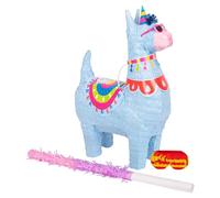 Fax Potato Llama Pinata, Pink Buster Stick and Blindfold Set (W35 x D12 x H50cm) Fill Your Own Kids Large Party Supplies Themed Birthday Fun Decoration Pinata for Kids Parties & Games