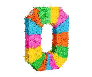 Fax Potato Number 0 Cardboard Pinata - Fill Your Own Kids Large Party Accessory Decoration - W35cm x D7.5cm x H50cm