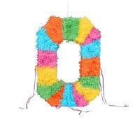 Fax Potato Number 0 Pinata Set with Stick & Blindfold - Pink Stick - Mexican Kids Girls Boys Birthday Large Party Parties Games Decorations Kit