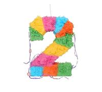 Fax Potato Number 2 Pinata Set with Stick & Blindfold - Blue Stick - Mexican Kids Girls Boys Birthday Large Party Parties Games Decorations Kit