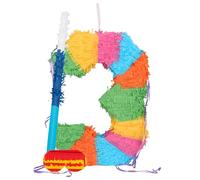 Fax Potato Number 3 Pinata Set with Stick & Blindfold - Blue Stick - Mexican Kids Girls Boys Birthday Large Party Parties Games Decorations Kit